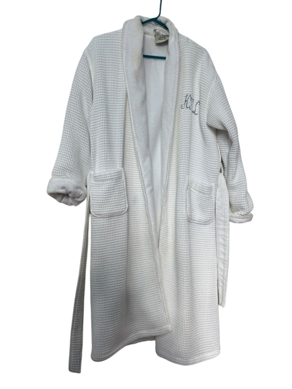 Pottery Barn White Terry Waffle Robe size Small - FLAW